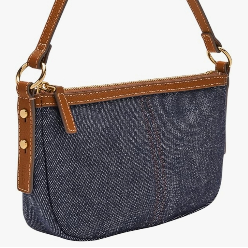 NWT Fossil Jolie Denim Small Crossbody Bag - Picture 6 of 6